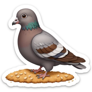 breadcrumbs been eaten by a pigeon sticker