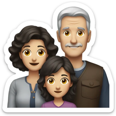 White family love dad 64 year old dark hair mom 57 year old dark hair 22 year old daughter dark hair and 24 year old with dark hair sticker