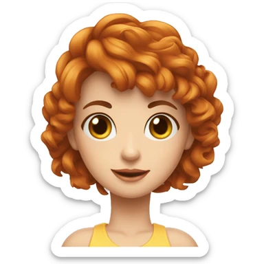 Uma menina branca e ruiva com brinco de câmera fotográfica  sticker