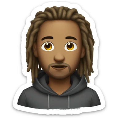 man with dreads wearing hoody sticker