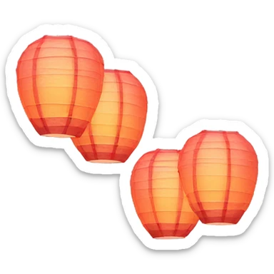 3 floating paper lanterns sticker
