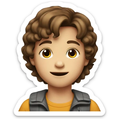 A 4 years old boy with brown hair sticker