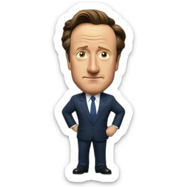 4K David Cameron with bad sun burn sticker