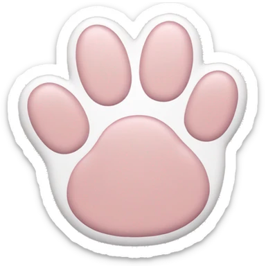 light pink and white cat paw print sticker
