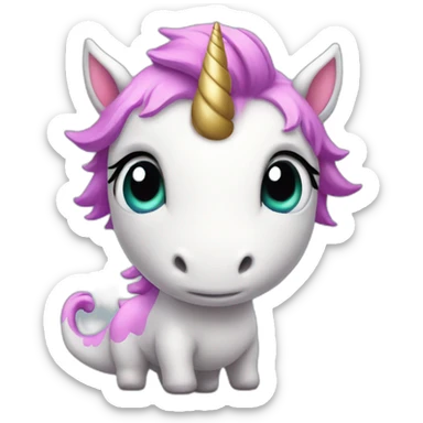 Cute unicorn dinosaur sticker