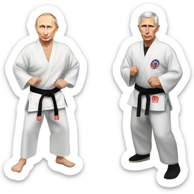 vladimir putin and entony fauci on tatami sticker