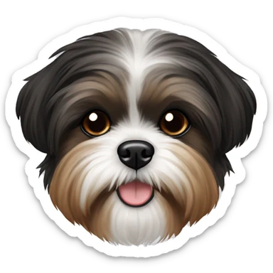 black and brown shih tzu maltese mix sticker