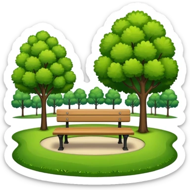 park with benches sticker