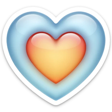 ivorish heart with a frosted glass look sticker