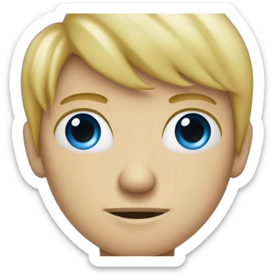 blond blue eye guy sad saying goodbye sticker