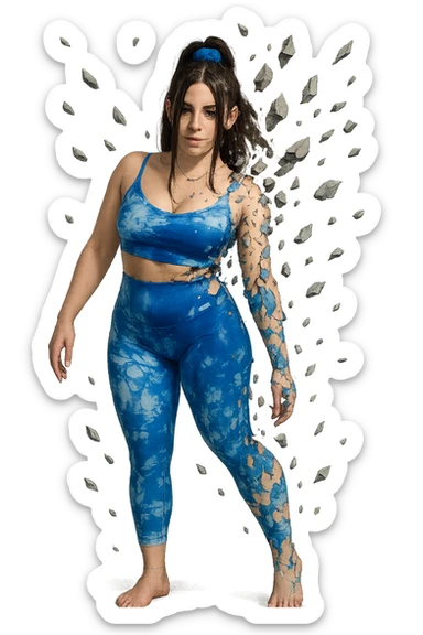 corpo come se si stesse sgretolando  sticker