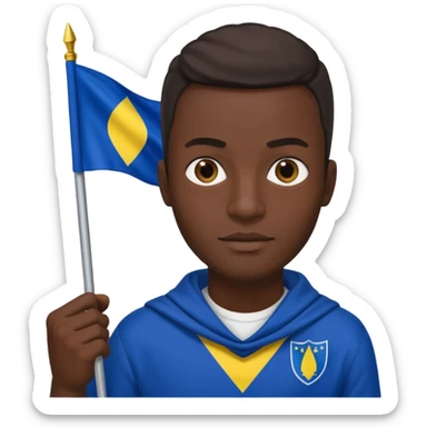 Black man holding bosnia flag sticker