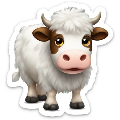 fluffy cow  sticker