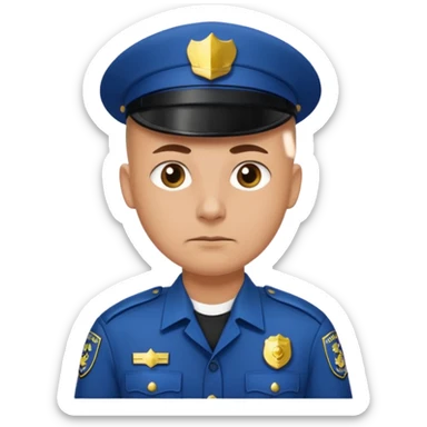bald police with no hat sticker
