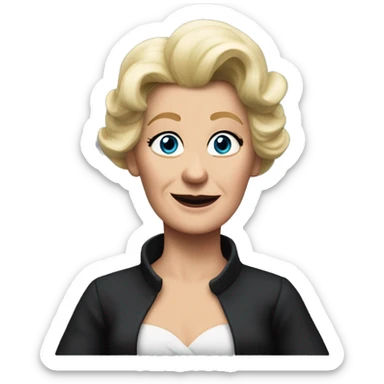 Ursula von der Leyenl photorealistic shrugs sticker