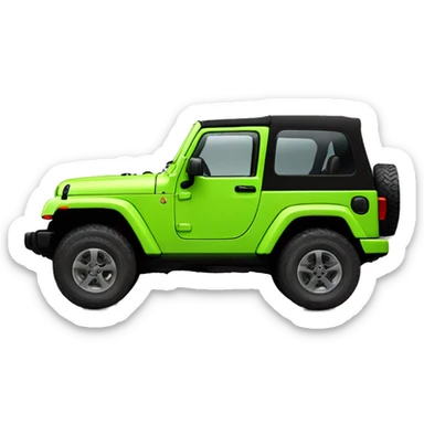 a jeep lime green color two door sticker