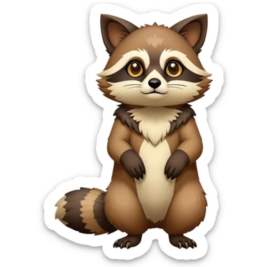Modern Realistic Rare Fantasy Feline-Vernid-Tanuki-Trico-species by LiLaiRa full body sticker