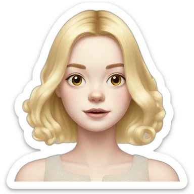 elle fanning with shoulder-length hair sticker