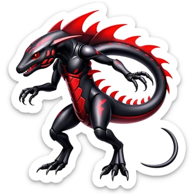 Shiny Exotic Edgy Badass Gothic Cool epic Futuristic Salandit-Genesect-Koraidon-Fakémon-hybrid-creature (full body)  sticker