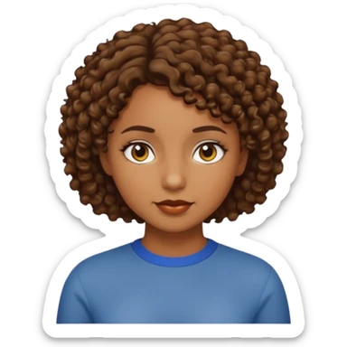 Niña morena con crespos cortos  sticker