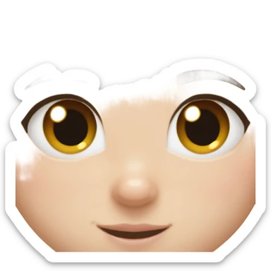 white girl with hazel eyes and freckles and short brown hair and baby hairs and cute cat with gray stripes sticker