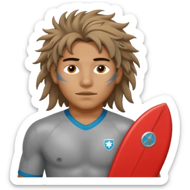 Lifeguard Native American Teenager with messy hair rescuing someone sticker