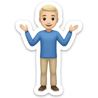 ligth man full body greeting sticker