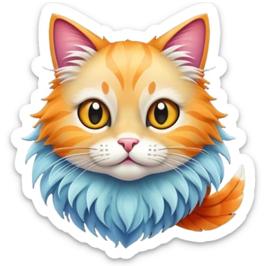 fish crossed with a cat sticker