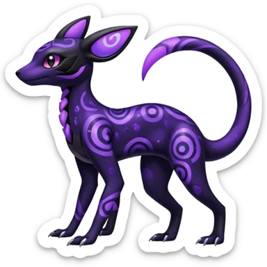Nebulae Salandit-Umbreon-Fakémon-hybrid-creature (full body)  sticker