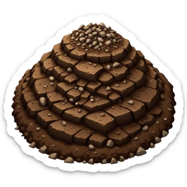 pile of soil with small pieces only no rocks sticker