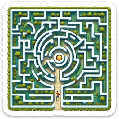maze with a runner sticker