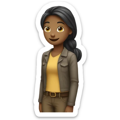 smiling girl with horse sticker