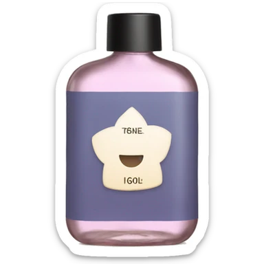 bottle of body oil with label sticker