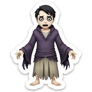 a scary distorted figure sticker