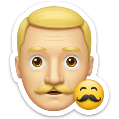 Emoji jaune avec la moustache d’hitler sticker
