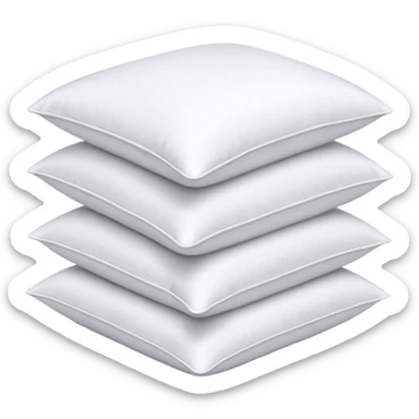 Stack of crisp white aesthetic hotel pillows sticker