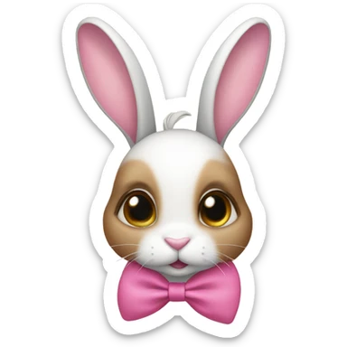 bunny with a pink bow on her head with a necklace that says Da Vinci sticker