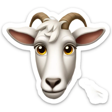 A tired dirty goat sadly walking sticker