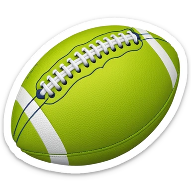 American football with lime green leather and navy-blue stitching sticker