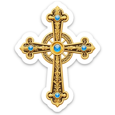 Eastern Orthodox cross. Transparent bakgrund. sticker
