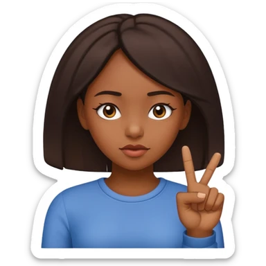 black girl rolling eyes sticking up middle finger sticker