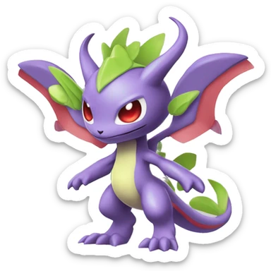 Cool Edgy Cute Chibi Legendary Shiny Fakemon-Pokémon-Genesect-Flygon With Full Body Detailed High Quality sticker