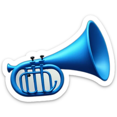Blue hunting horn sticker