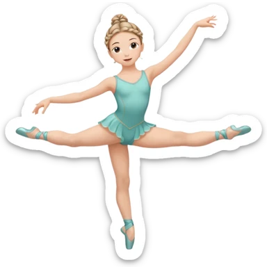 A young dancer with braided hair, practicing a gentle arabesque. sticker