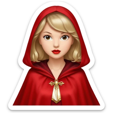 Taylor Swift red líp and elegant clook sticker