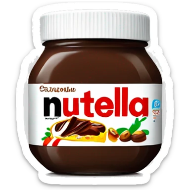 a nutella jar with a hand passing it to you sticker