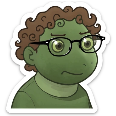 blonde girl, with glasses, brown eyes and curls  sticker