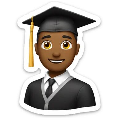 handsome wearing square academic cap sticker