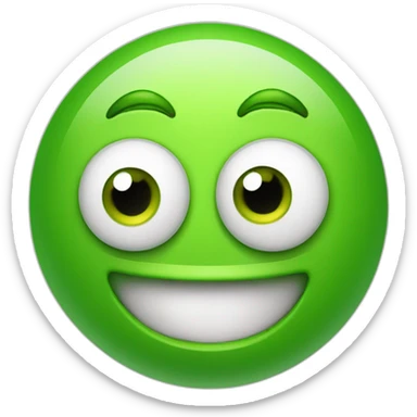 a green smiley shoked with big round eyes and mouth wide open sticker