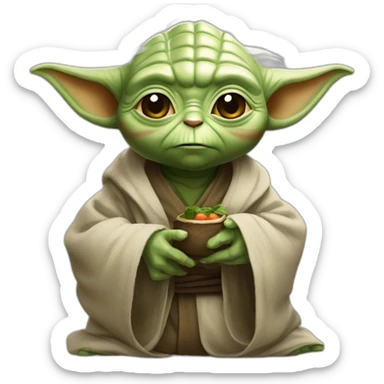 Yoda fusionner avec un chat sticker